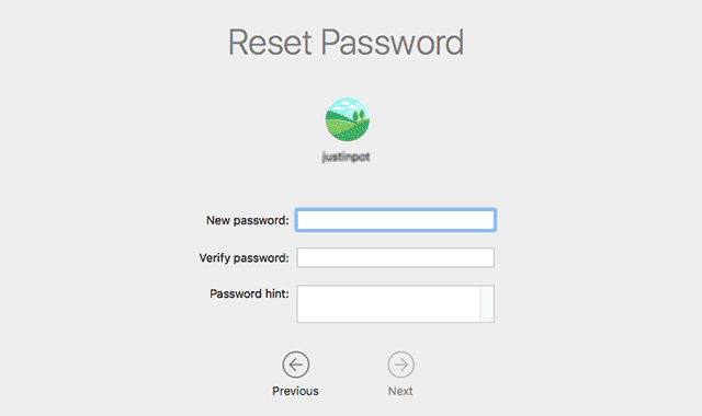 Reset password