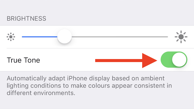 Turn on True Tone