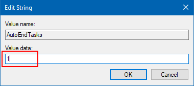 Set AutoEndTasks value as 1