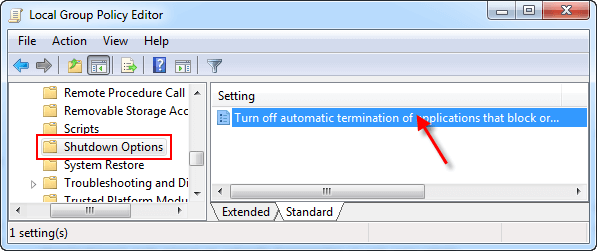 Shutdown options