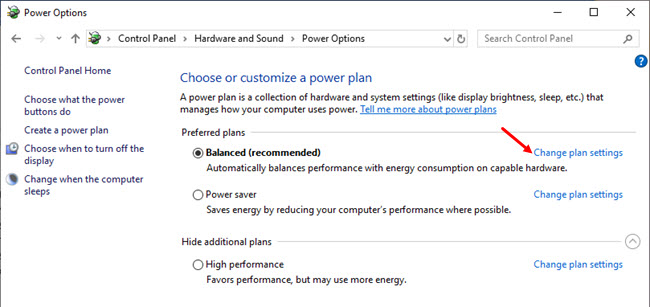 Balanced_change_power_settings