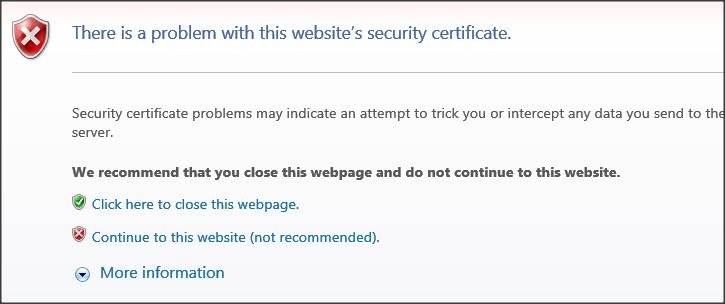 There is a problem with this website's security certificate&quot; Solved -  Windows 10 Forums